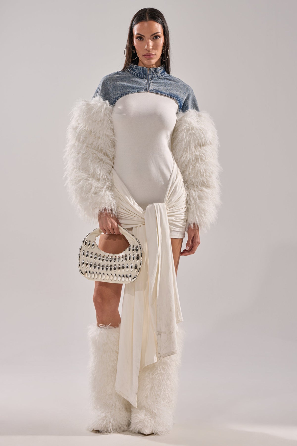 CELESTE FUR SLEEVE BOLERO