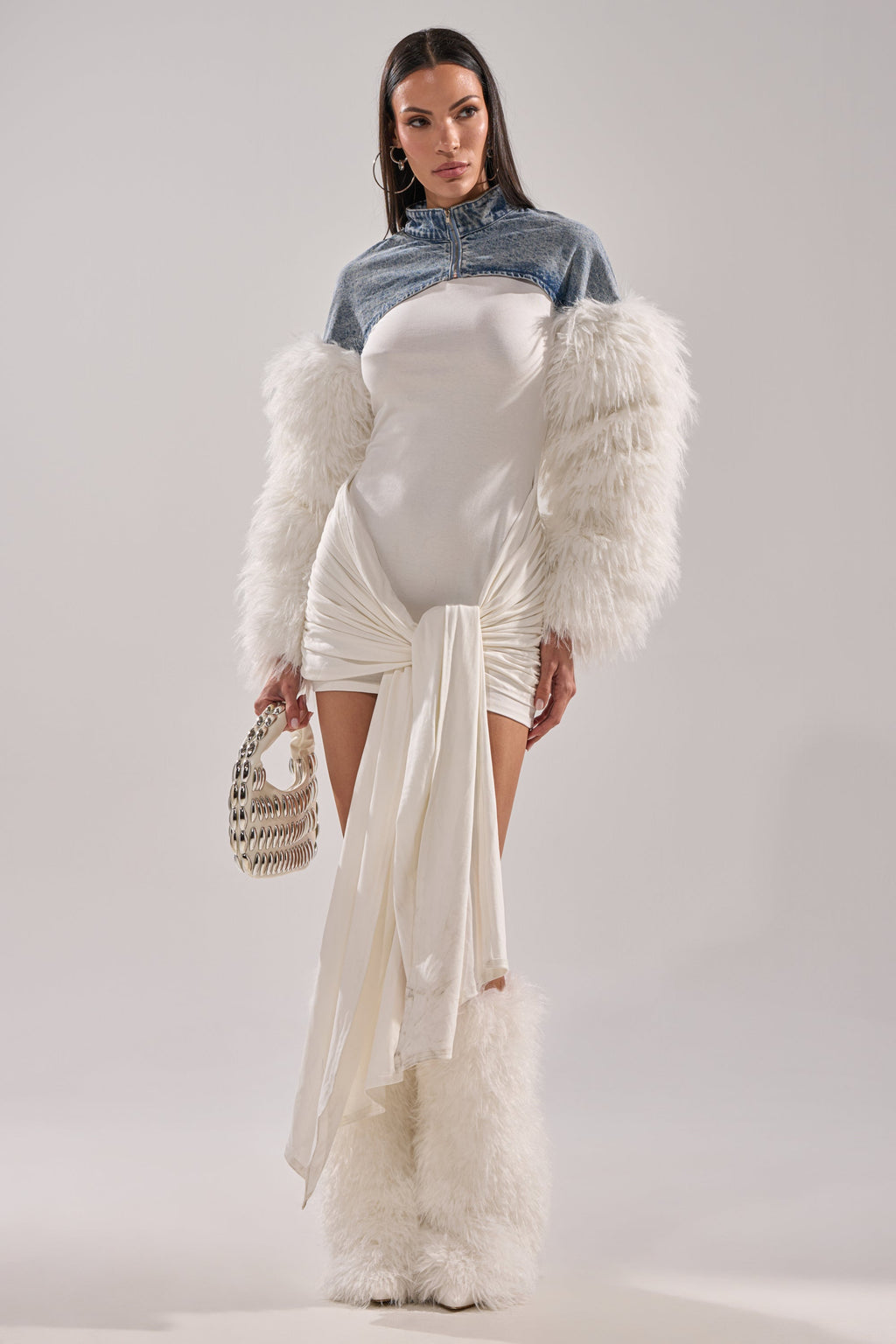 CELESTE FUR SLEEVE BOLERO