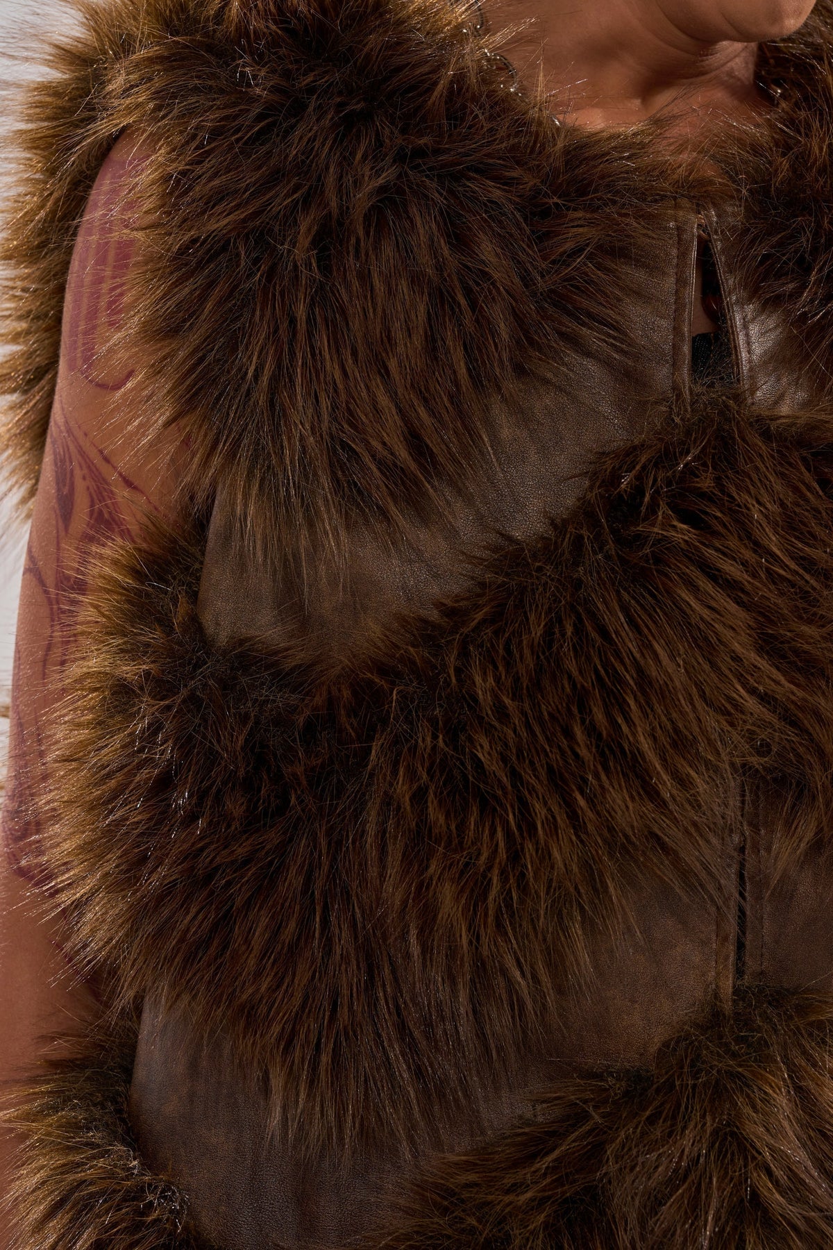 CAN'T BE BOTHERED PANELED FUR VEST