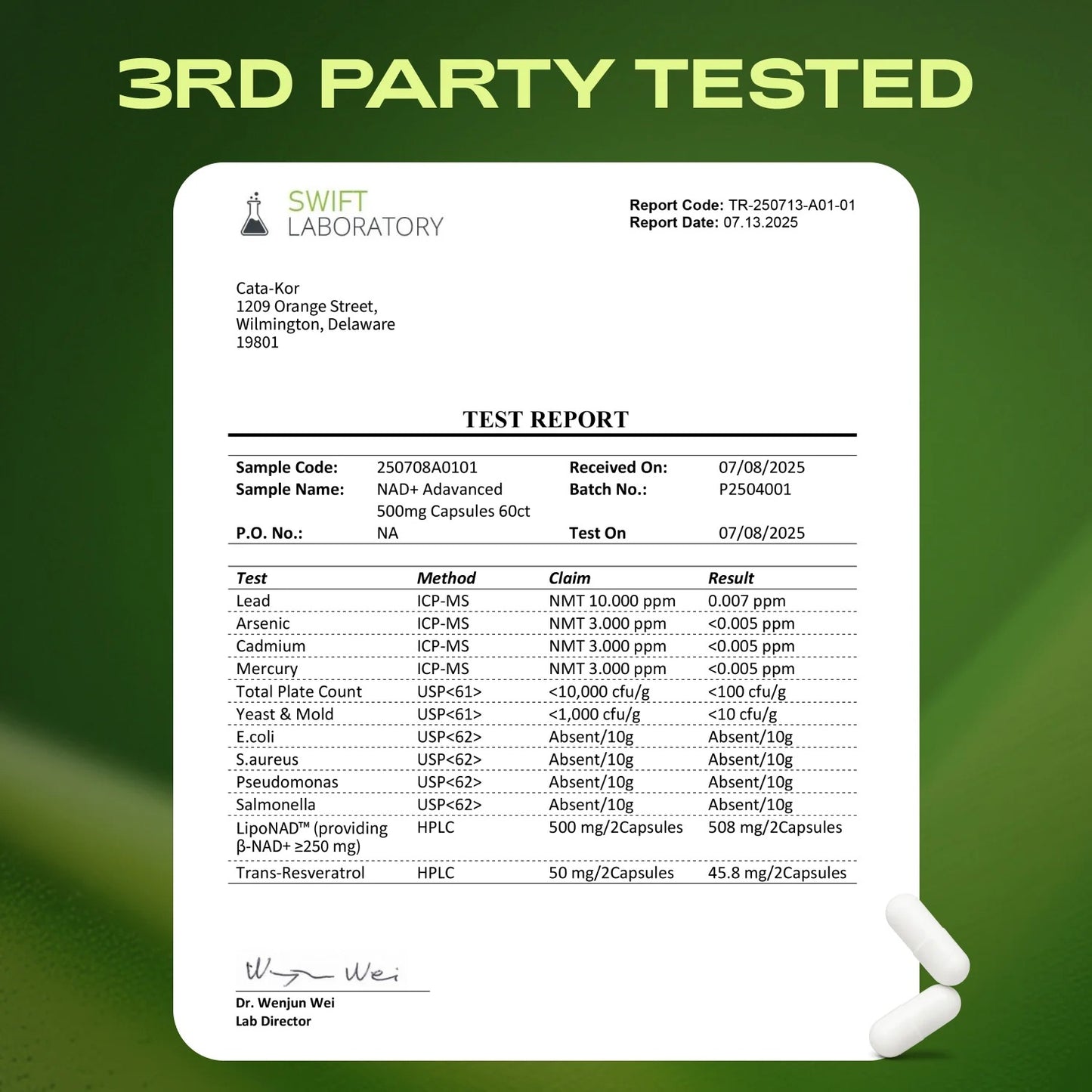 Cata-Kor NAD+ Advanced - NAD Supplement with Resveratrol
