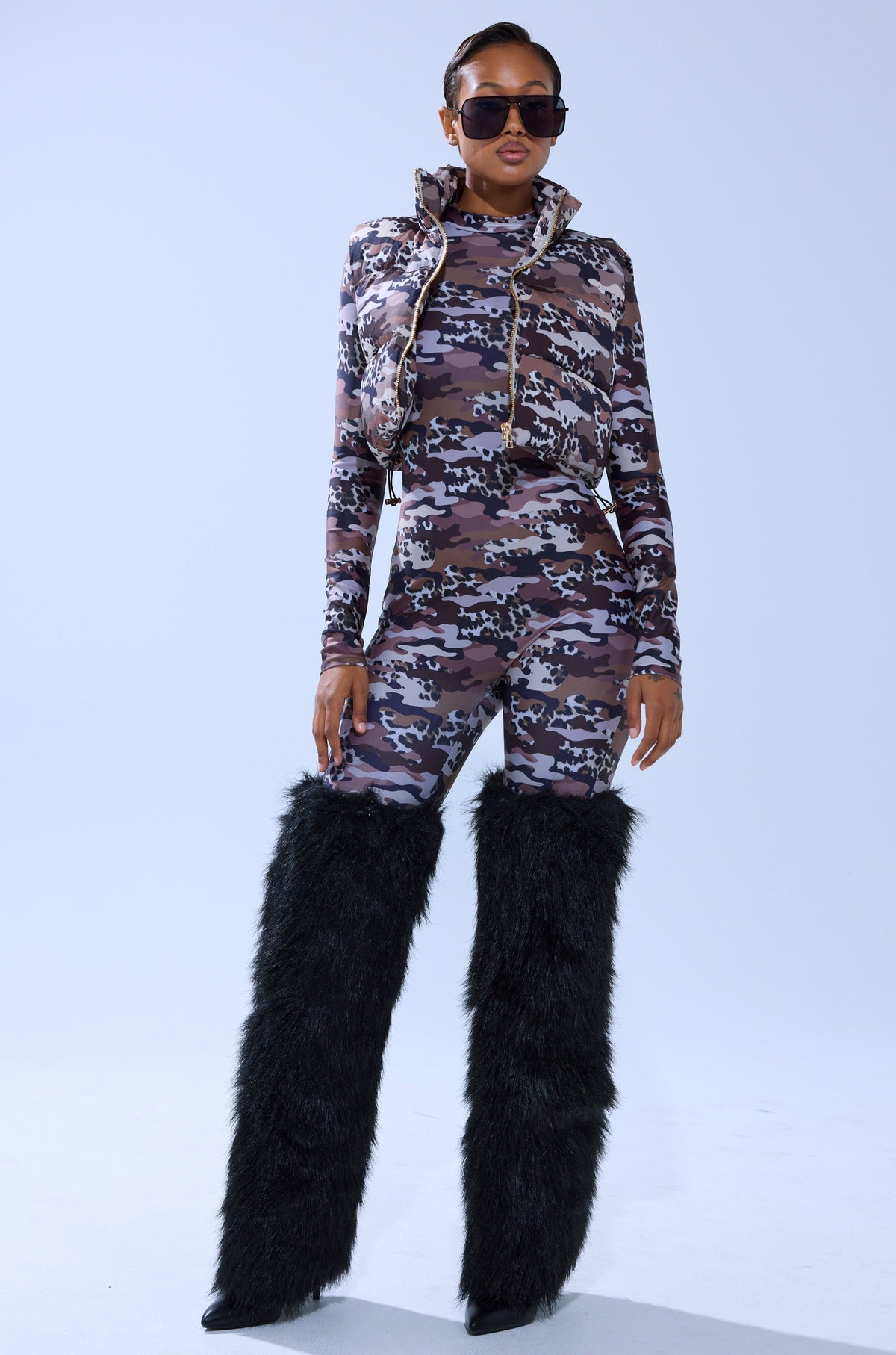 CAMO CHEETAH PRINT PLAYSUIT