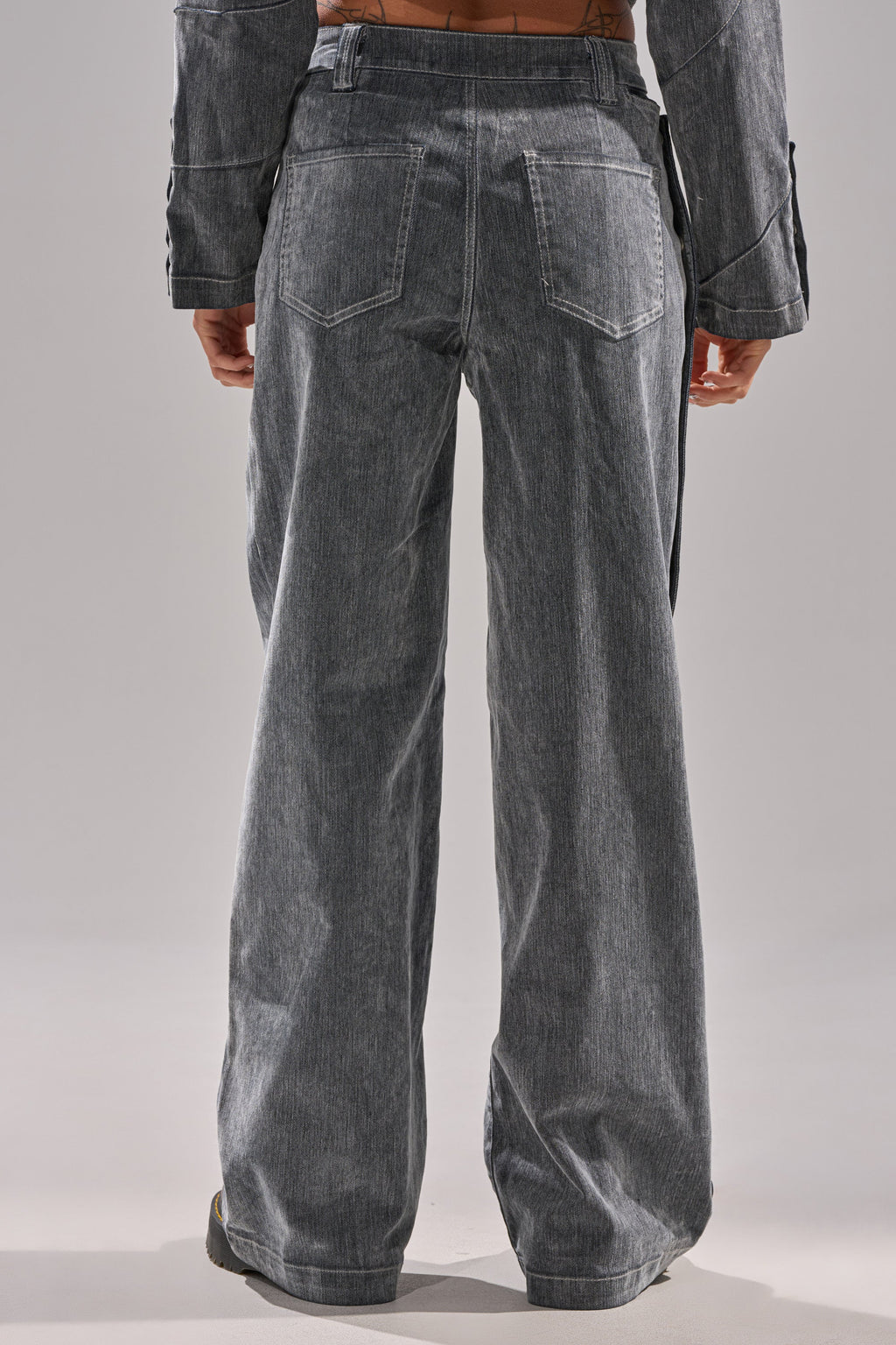 CATCHING EYES VELVET DENIM WIDE-LEG PANT