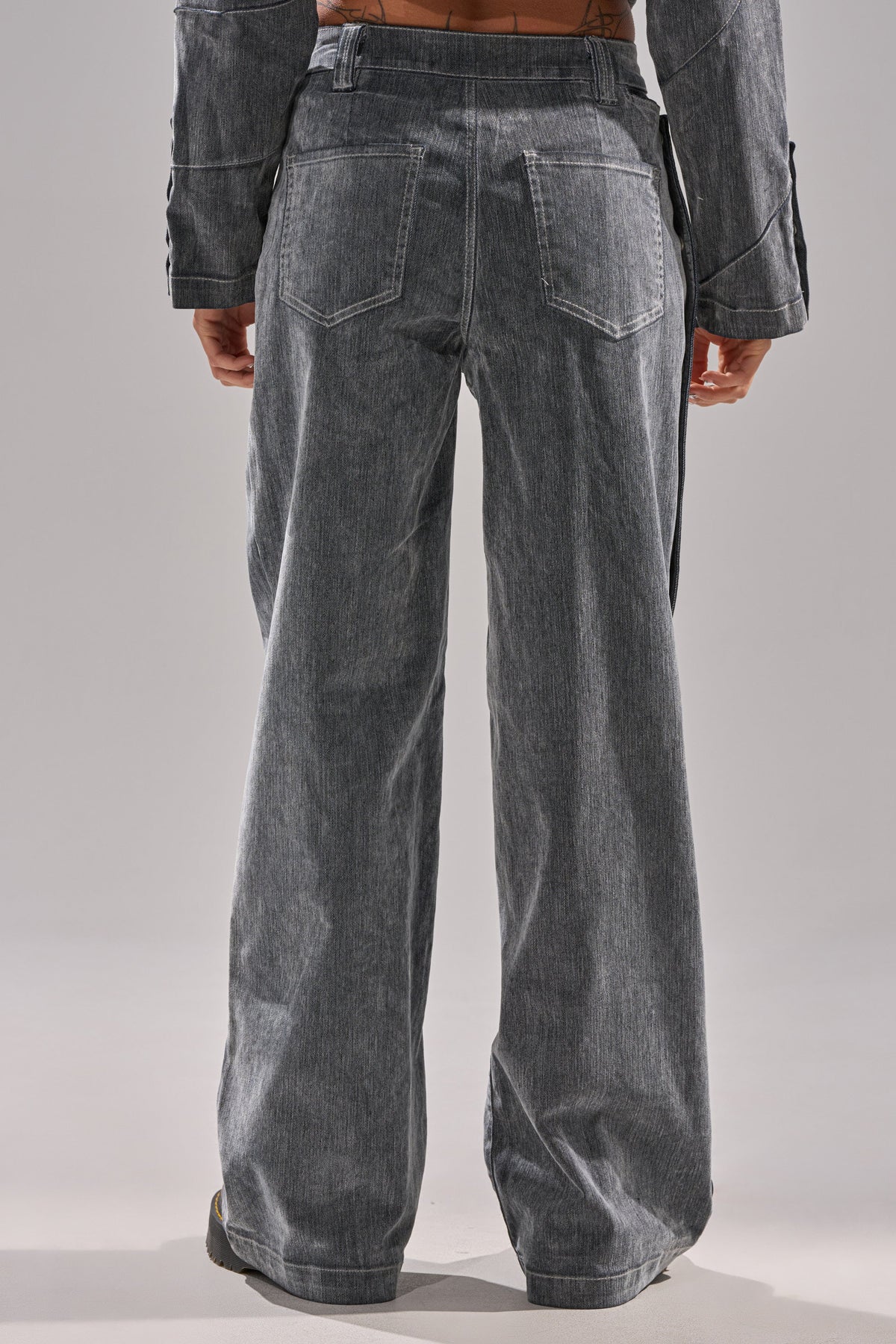 CATCHING EYES VELVET DENIM WIDE-LEG PANT