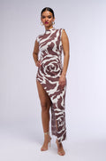 CAUGHT MY EYE MOCK NECK KNIT SIDE SLIT MAXI DRESS