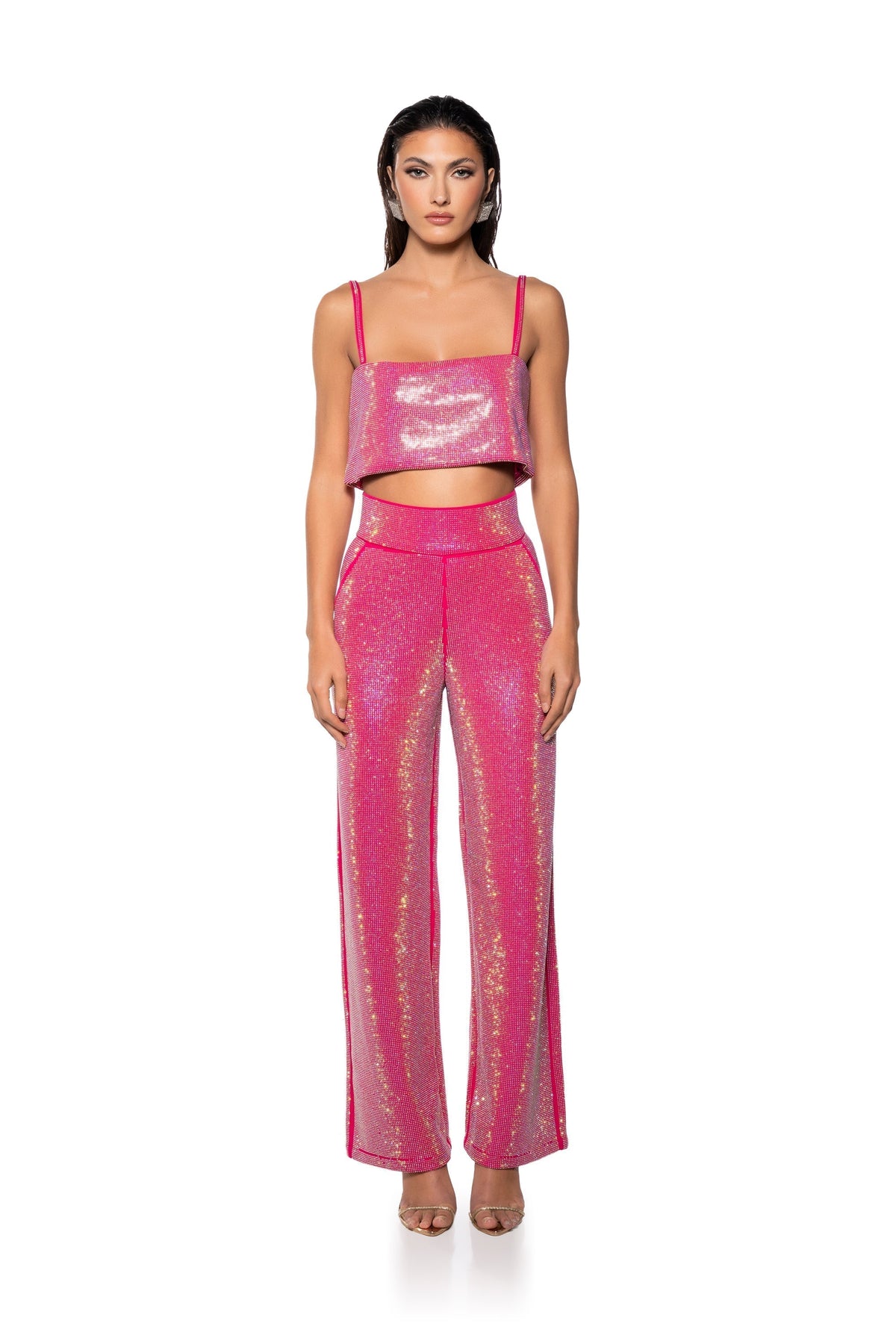 CENTER OF ATTENTION RHINESTONE PANT IN PINK